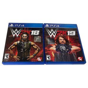 WWE 2K18 & WWE 2K19 PS4 Games Complete W/ Cases & Manuals